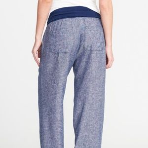 Old Navy Maternity Rollover Waist Linen Pants